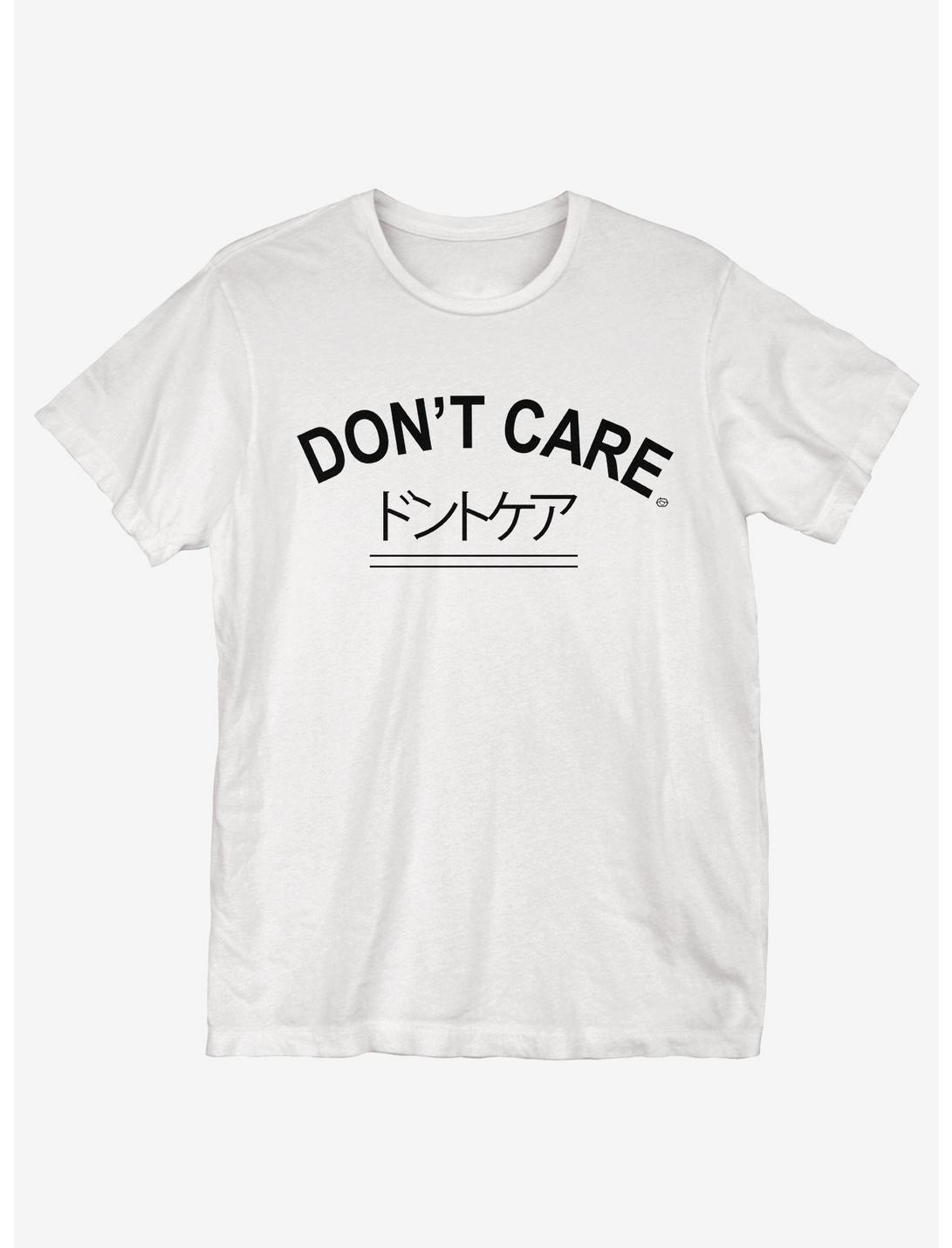 Don't Care Japanese Text T-Shirt, WHITE, hi-res