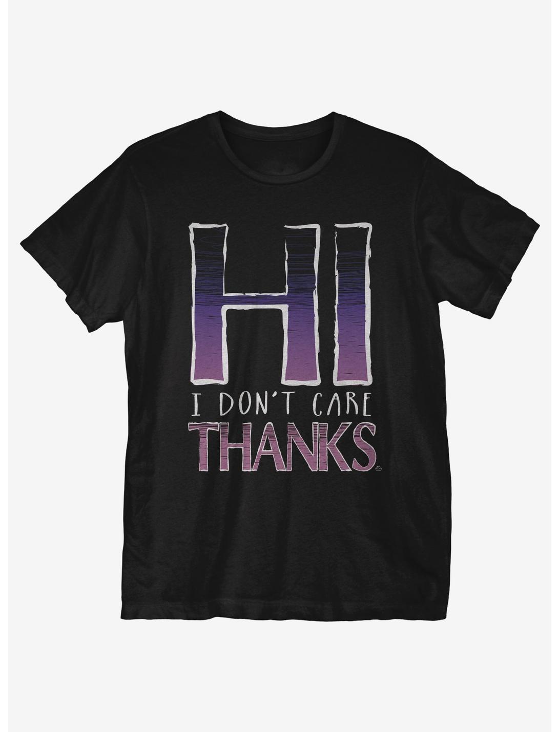 Hi Don't Care T-Shirt, BLACK, hi-res