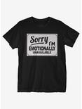 Sorry I'm Emotionally Unavailable T-Shirt, BLACK, hi-res