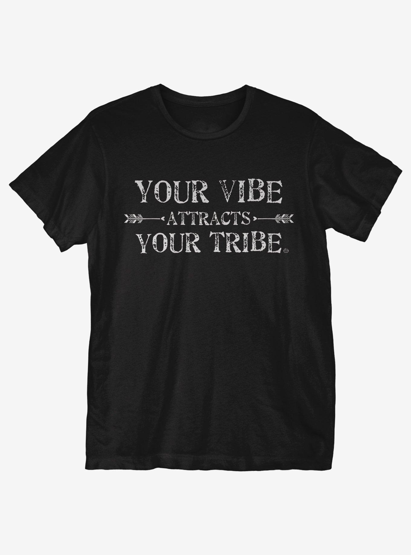 Vibe Attracts Tribe Pyramid T-Shirt, BLACK, hi-res