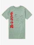 Studio Ghibli Princess Mononoke Earth Day Outlines T-Shirt, OLIVE, hi-res