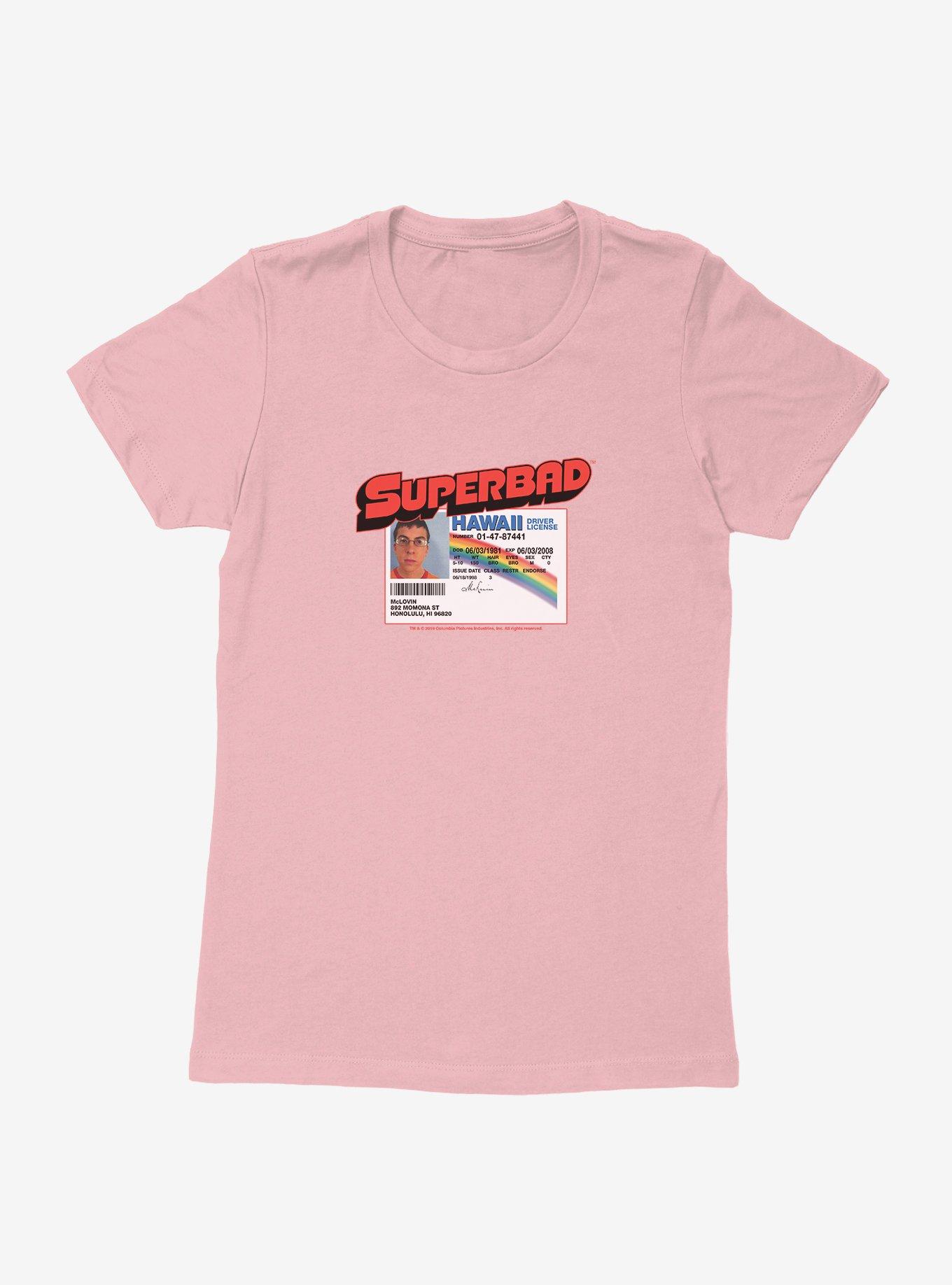 Superbad McLovin Driver's License Womens T-Shirt, LIGHT PINK, hi-res