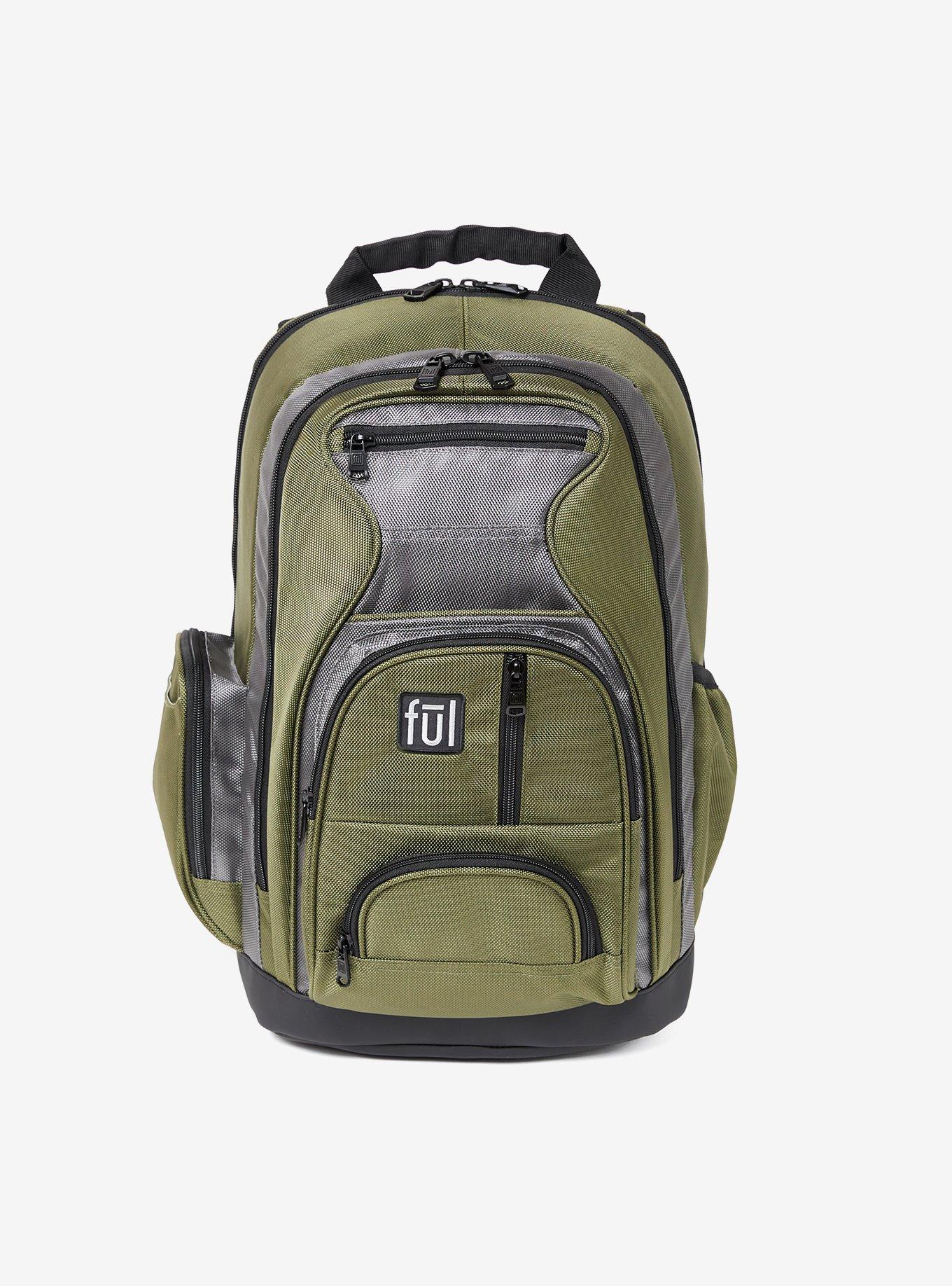 FUL Free Fallin' Padded Green Laptop Backpack, , hi-res