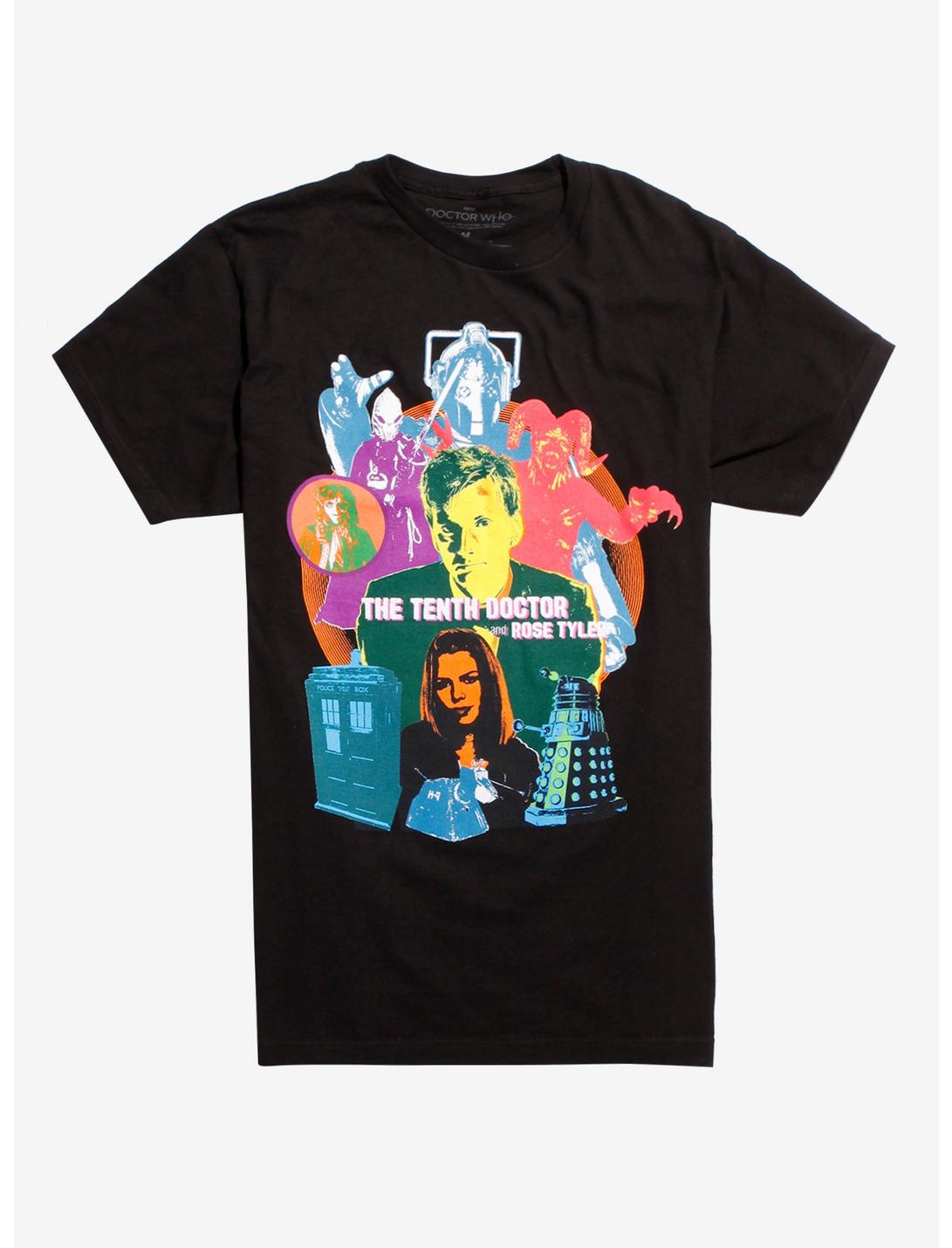 Doctor Who The Tenth Doctor And Rose Tyler T-Shirt, BLACK, hi-res