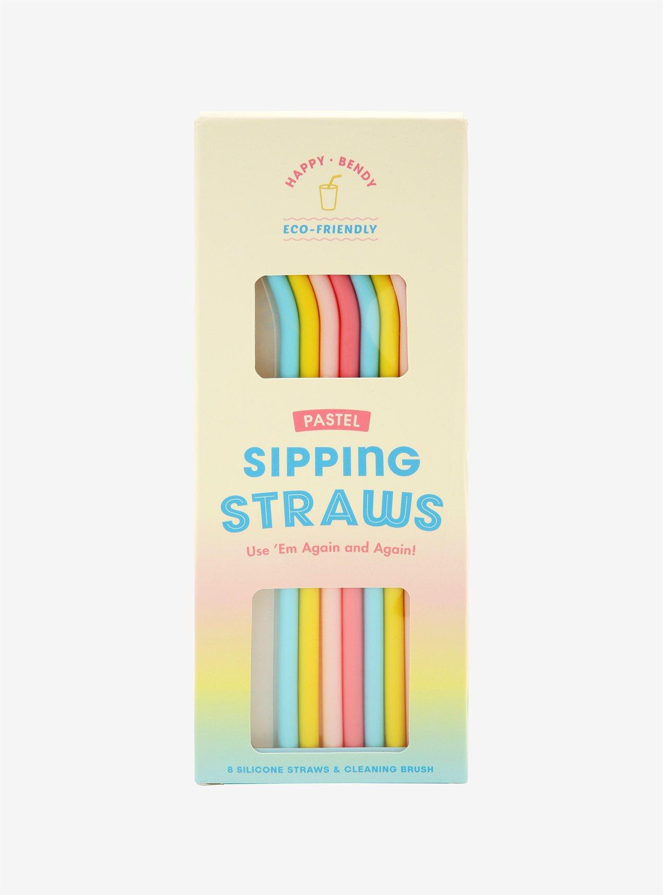 Pastel Silicone Straw Set - Eco-Friendly
