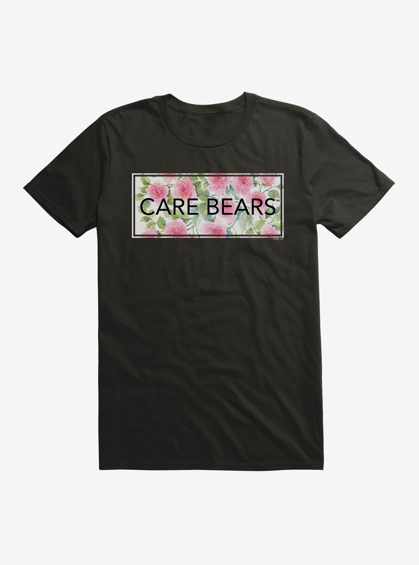 Care Bears Bold Floral Script T-Shirt, BLACK, hi-res