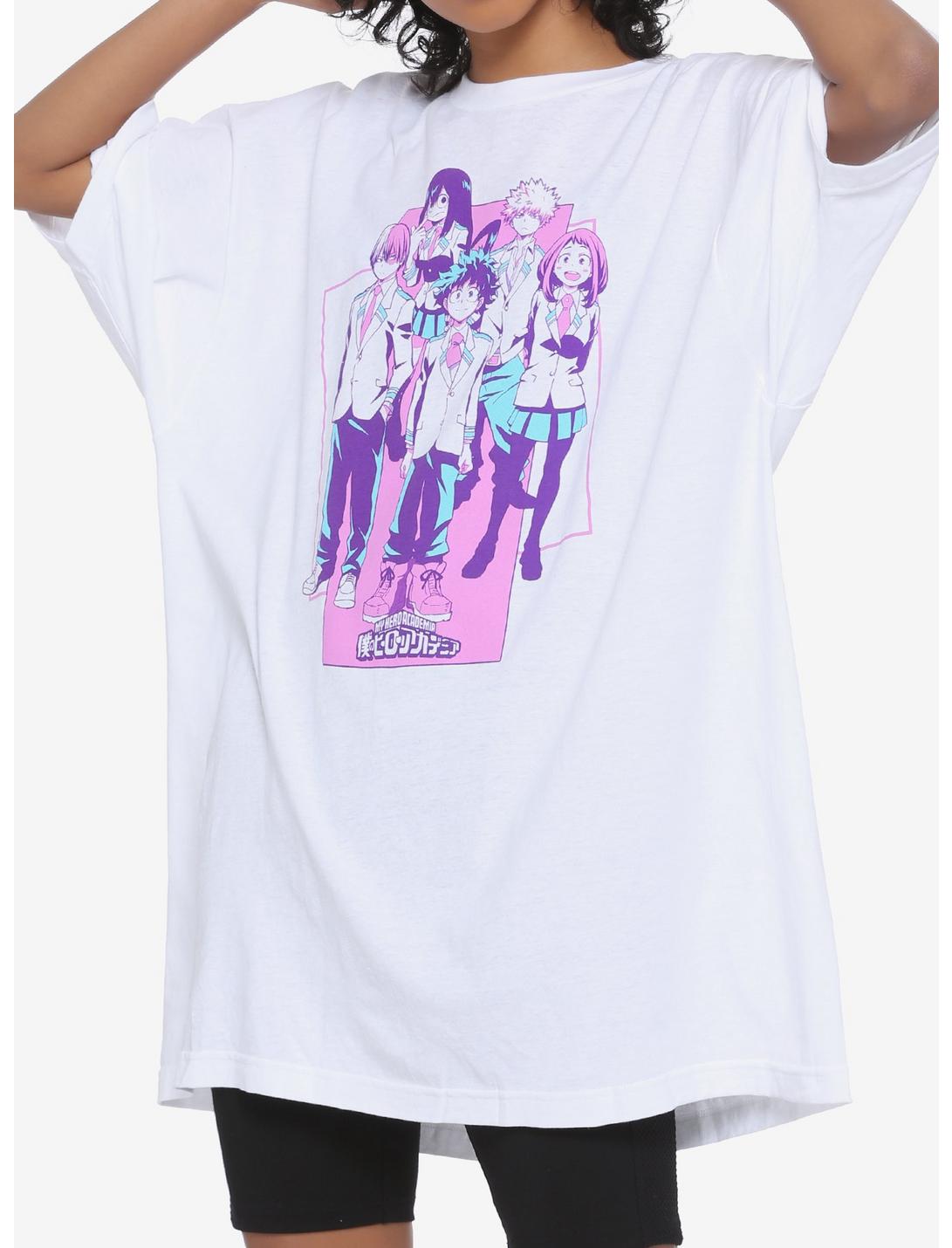 My Hero Academia Pastel Group Oversized Girls T-Shirt, MULTI, hi-res