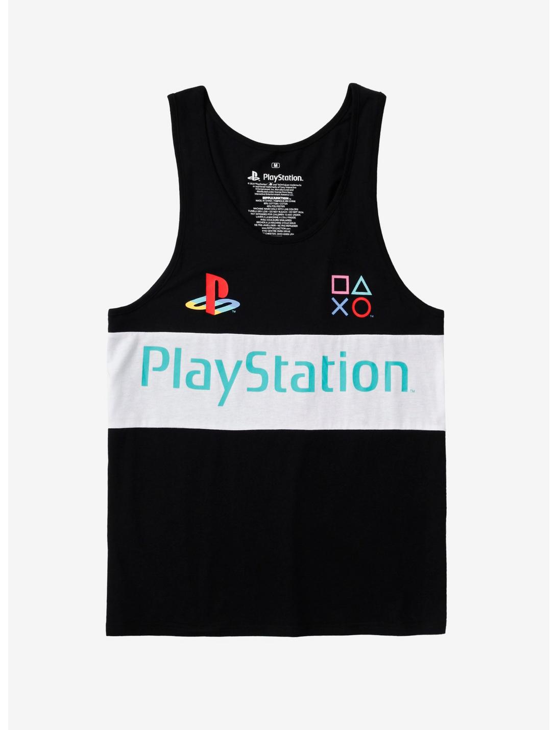 PlayStation Logo Panel Tank Top - BoxLunch Exclusive, WHITE, hi-res