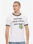 It's Always Sunny in Philadelphia Support Your Local Dive Bar Ringer T-Shirt - BoxLunch Exclusive, GREEN, hi-res