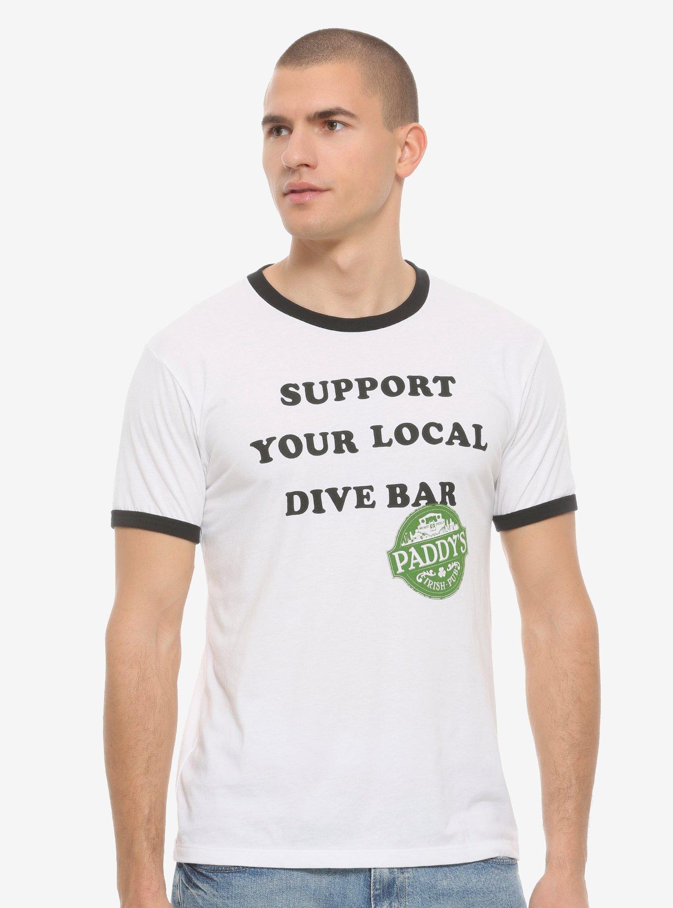 It's Always Sunny in Philadelphia Support Your Local Dive Bar Ringer T-Shirt - BoxLunch Exclusive, GREEN, hi-res