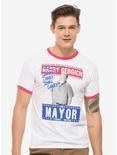 Parks and Recreation Garry Gergich For Mayor Ringer T-Shirt - BoxLunch Exclusive, BLUE, hi-res