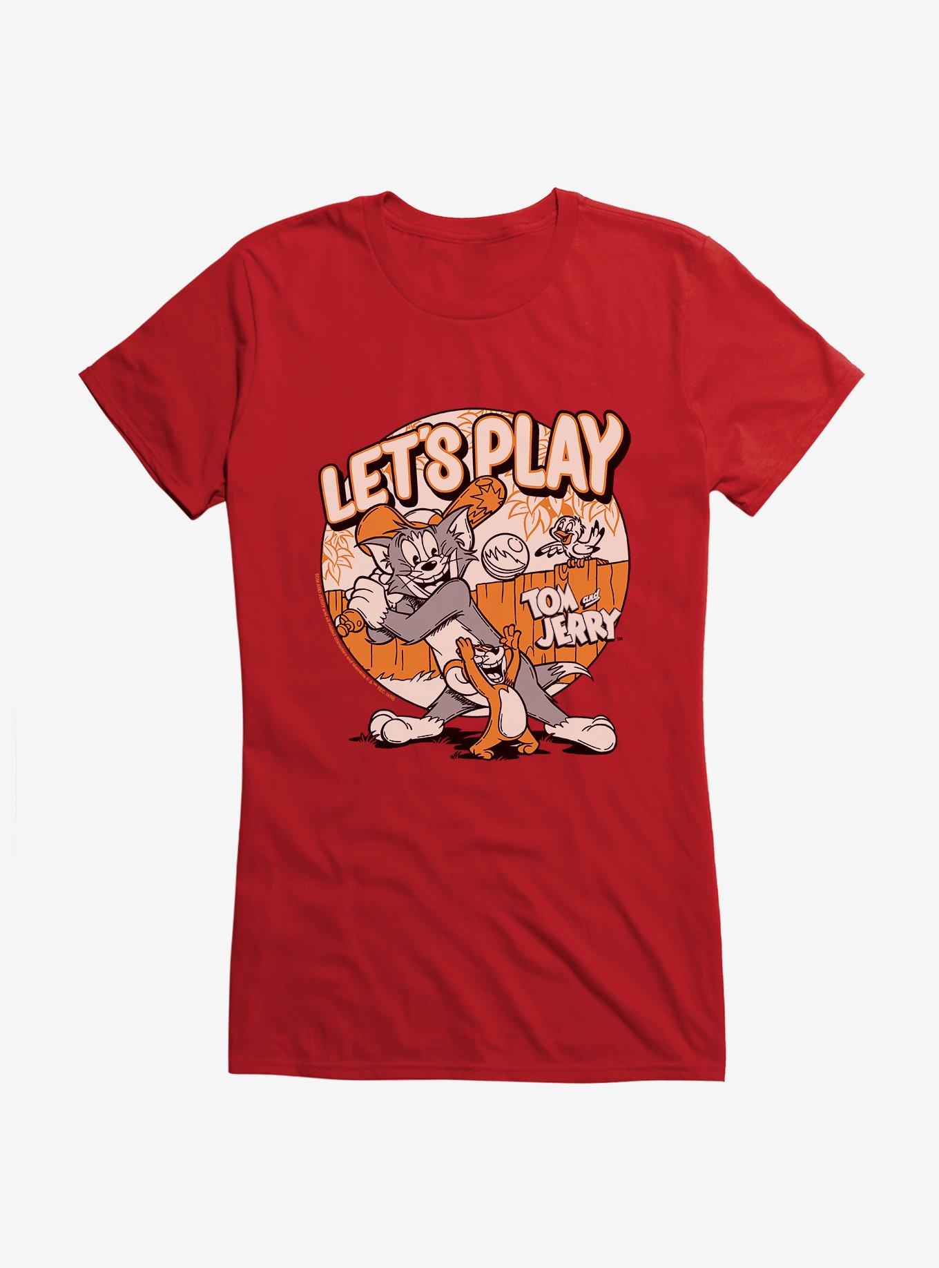 Tom and Jerry Let's Play Baseball Girls T-Shirt, , hi-res