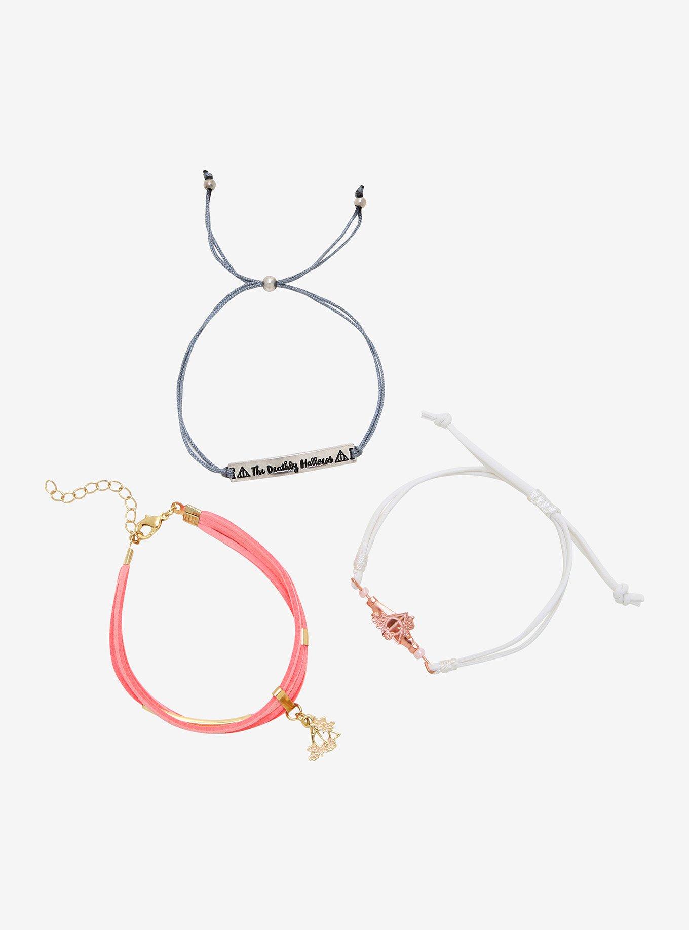 Harry Potter Deathly Hallows Cord Bracelet Set, , hi-res