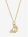 Harry Potter Floral Deathly Hallows Dainty Necklace, , hi-res