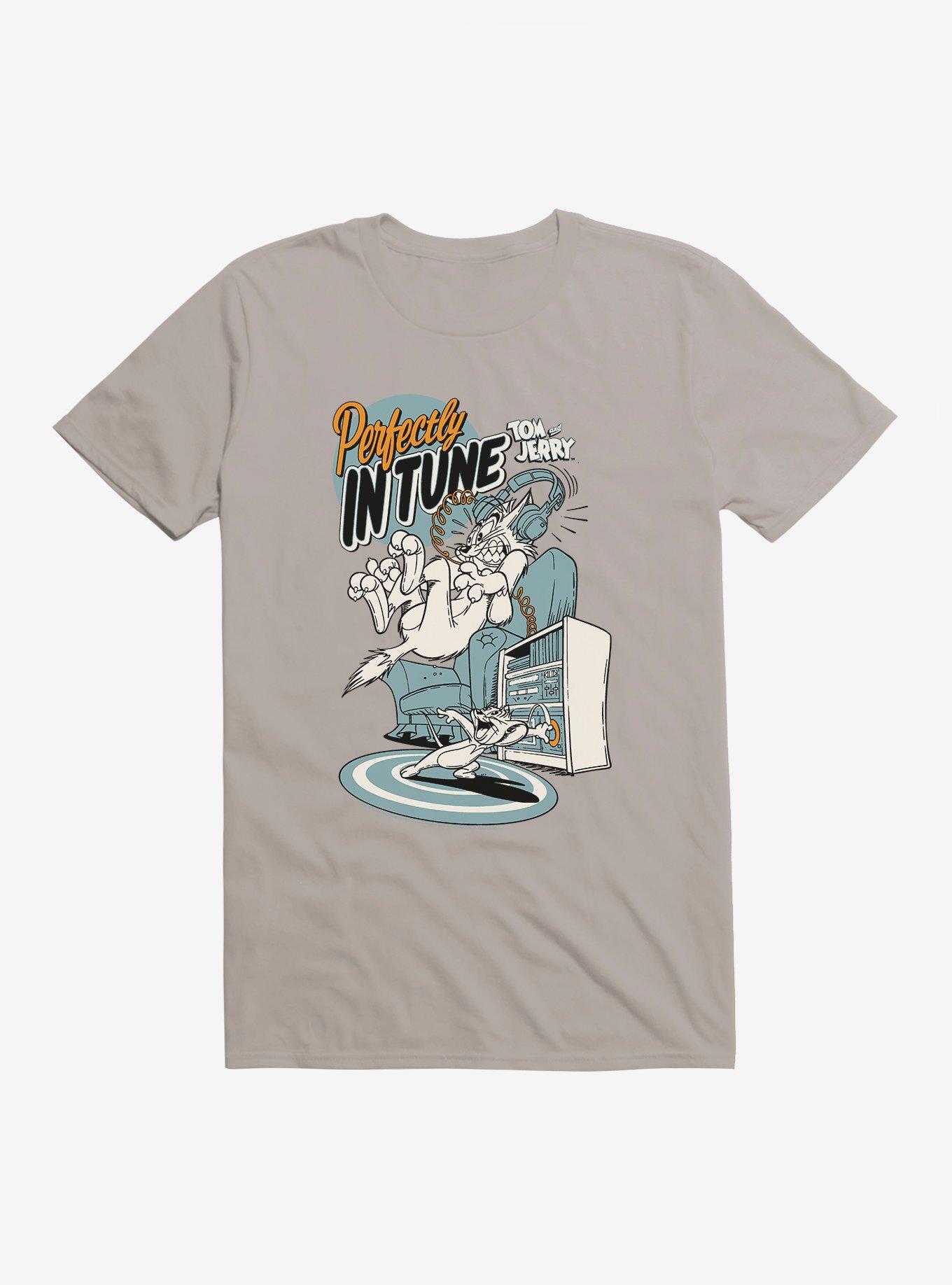 Tom And Jerry Perfectly In Tune T-Shirt, LIGHT GREY, hi-res