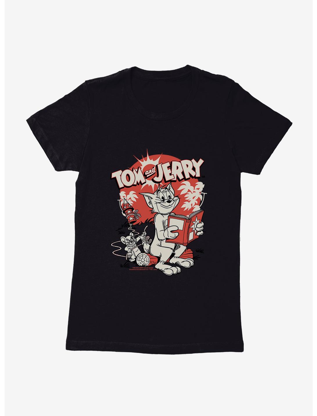 Tom And Jerry Firecracker Prank Womens T-Shirt, BLACK, hi-res