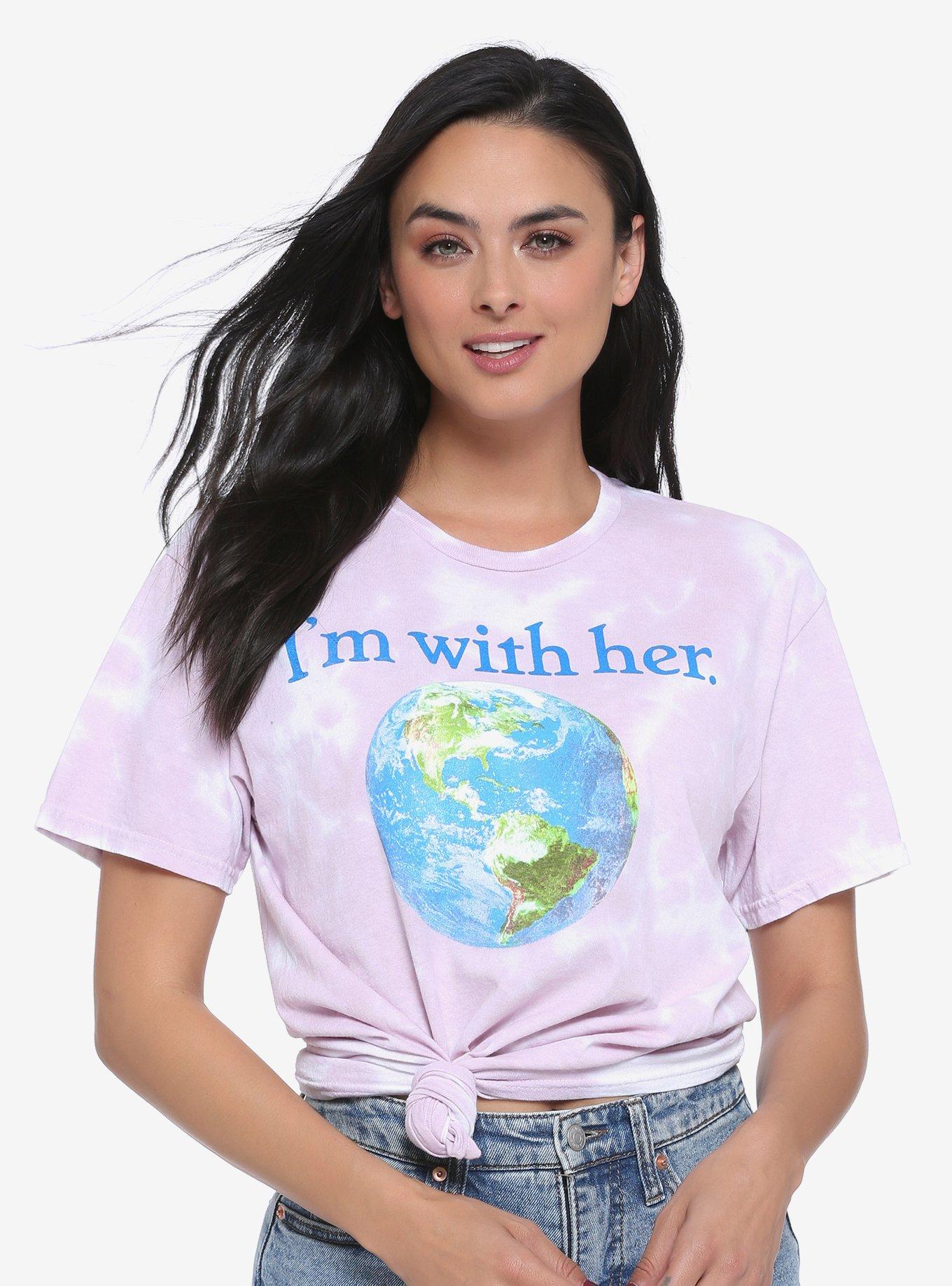 I&rsquo;m With Her Earth Tie-Dye Women's T-Shirt - BoxLunch Exclusive, TIE DYE, hi-res