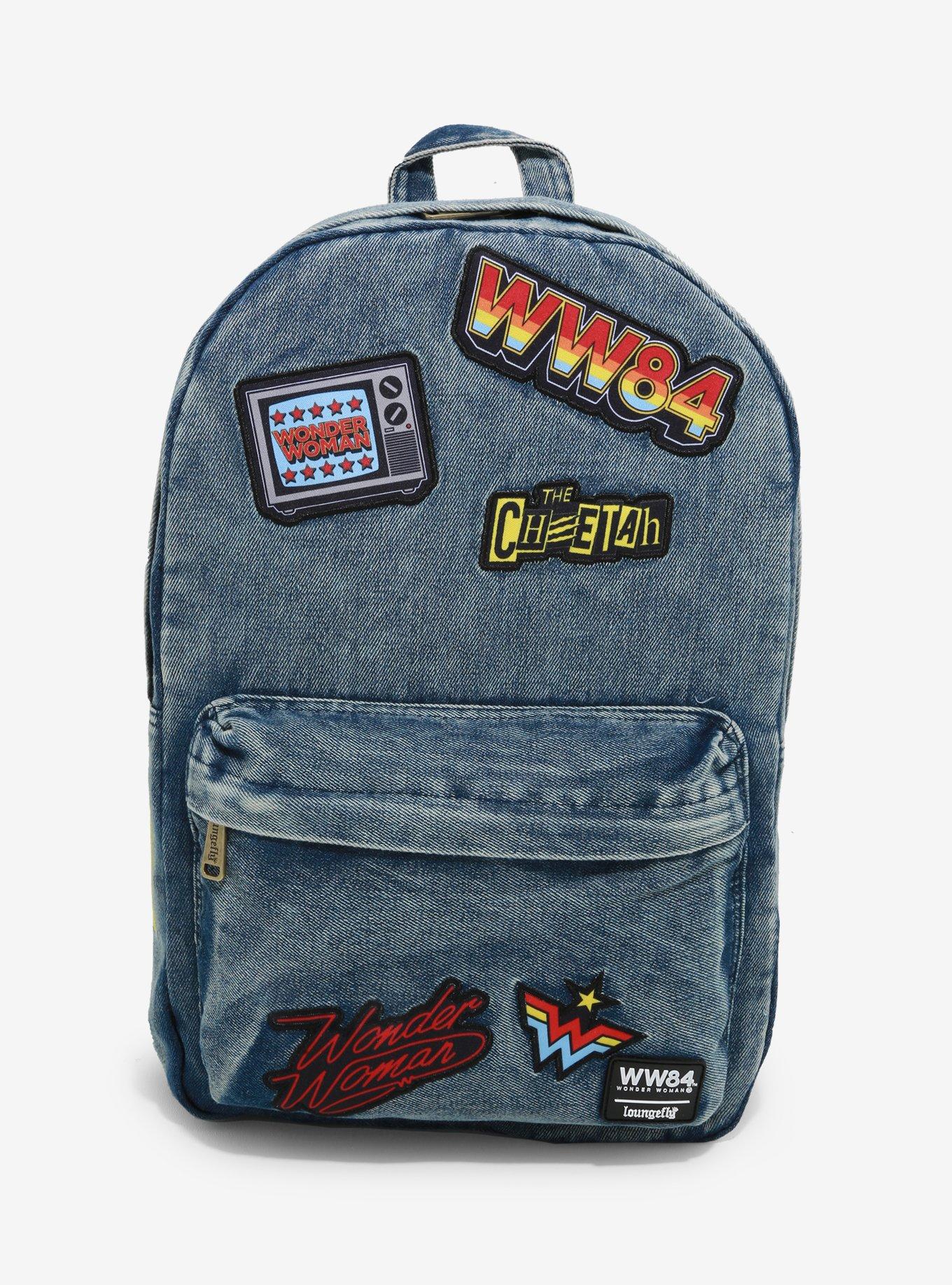 Loungefly Wonder Woman 1984 Denim Patch Backpack BoxLunch Exclusive BoxLunch