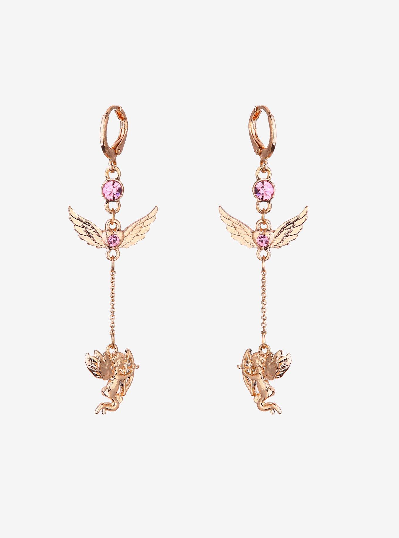 Cherub Dangle Earrings, , hi-res