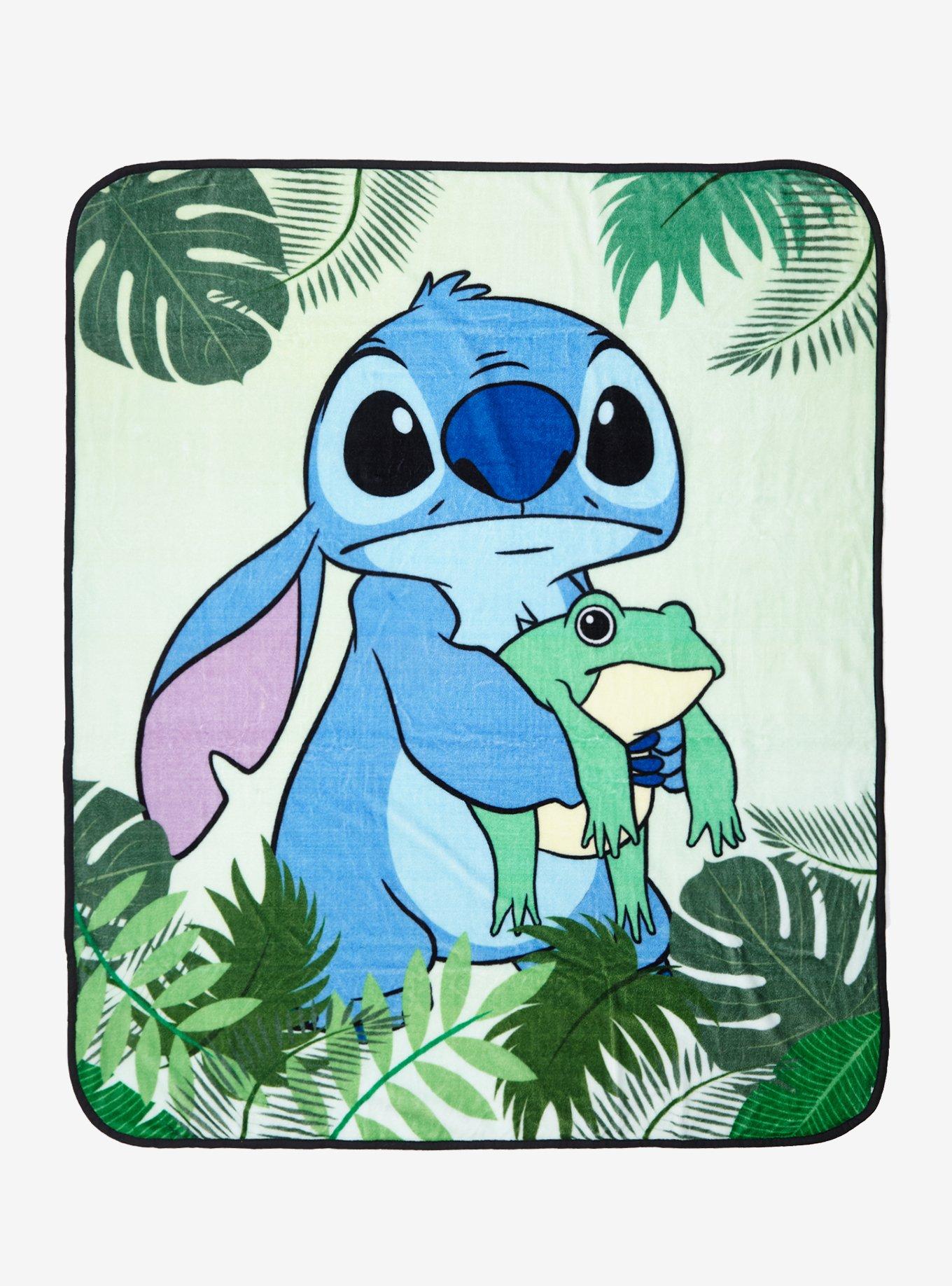 Disney Lilo & Stitch Frog & Leaves Throw Blanket, , hi-res