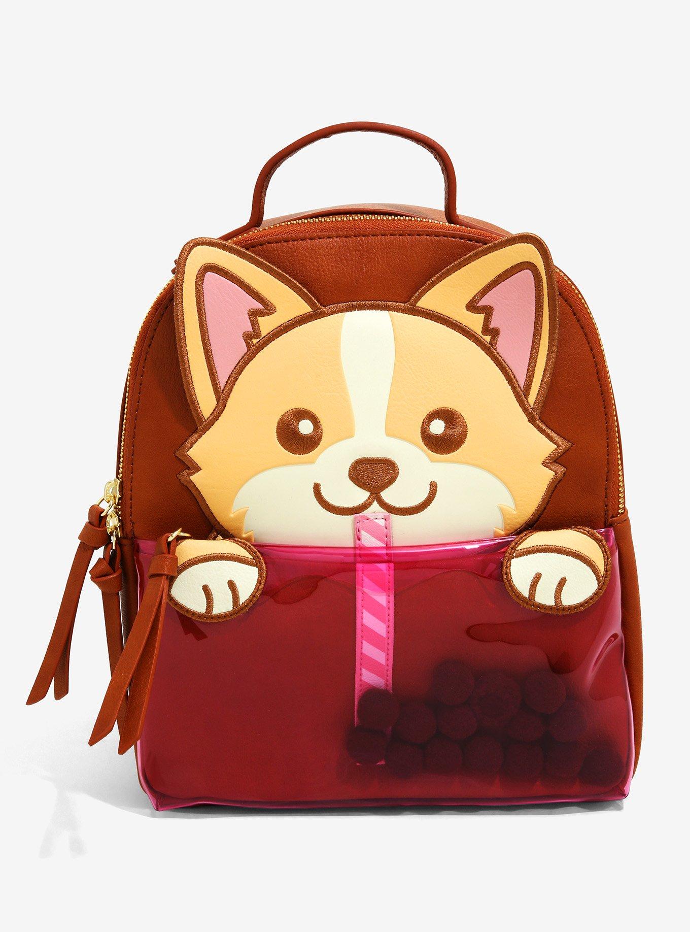 Pzuqiu Black Heart Corgi Paw Backpack with Lunch Box Girls Book