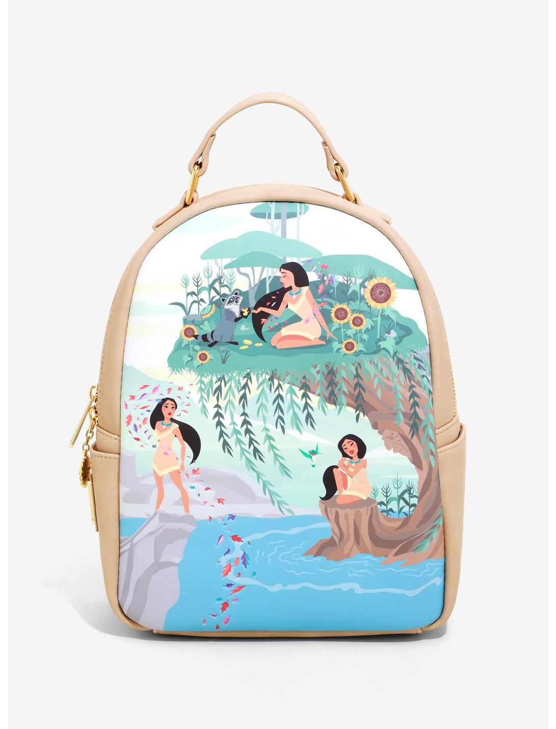 Loungefly Disney Pocahontas Mini Backpack Leaf Pattern Bag 