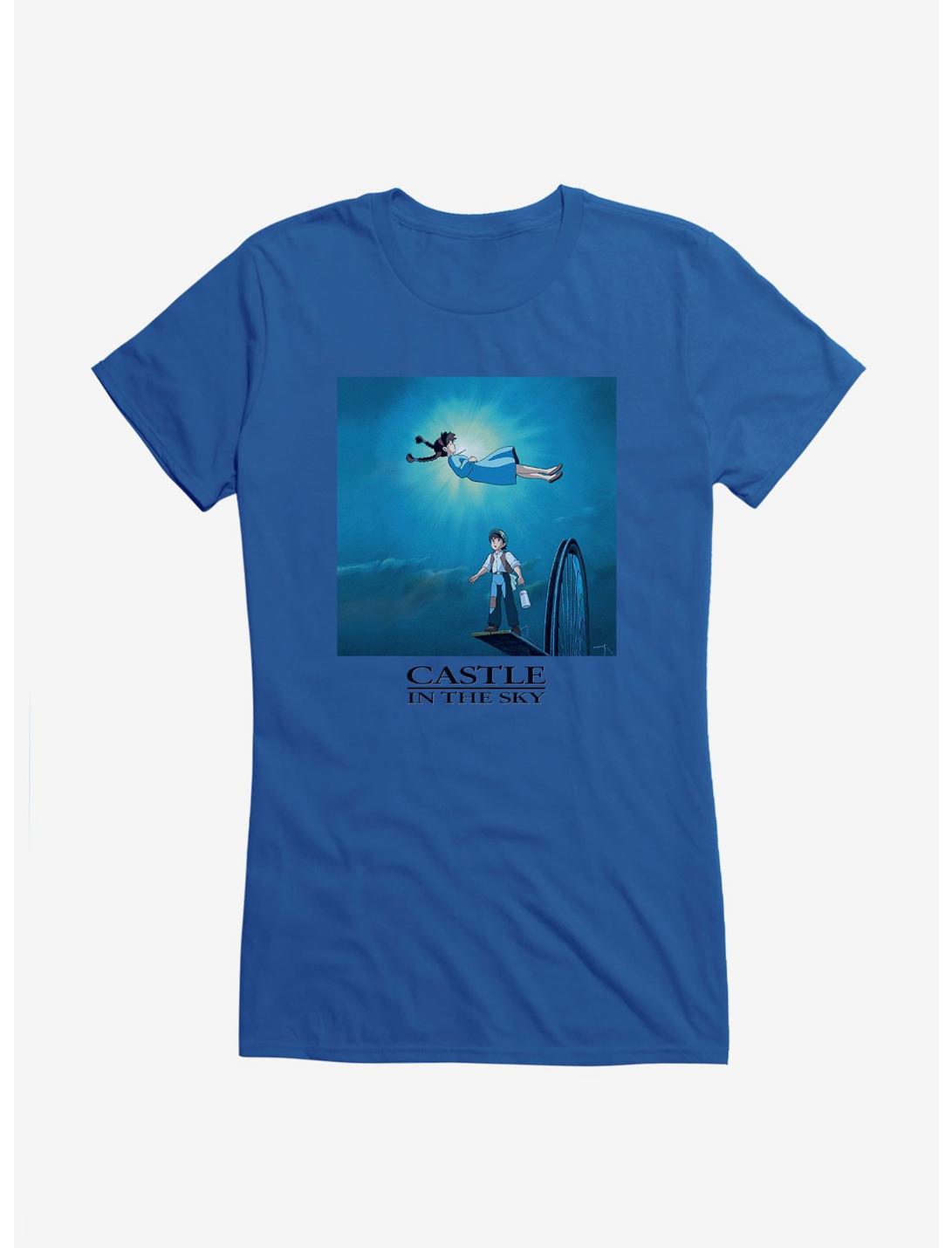 Studio Ghibli Castle In The Sky Poster Art Girls T-Shirt, ROYAL, hi-res