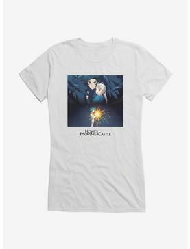 Studio Ghibli Howl's Moving Castle Poster Art Girls T-Shirt, WHITE, hi-res