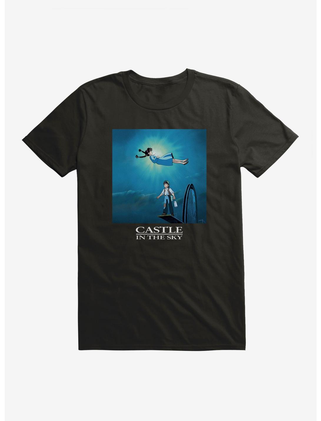 Studio Ghibli Castle In The Sky Poster Art T-Shirt, BLACK, hi-res