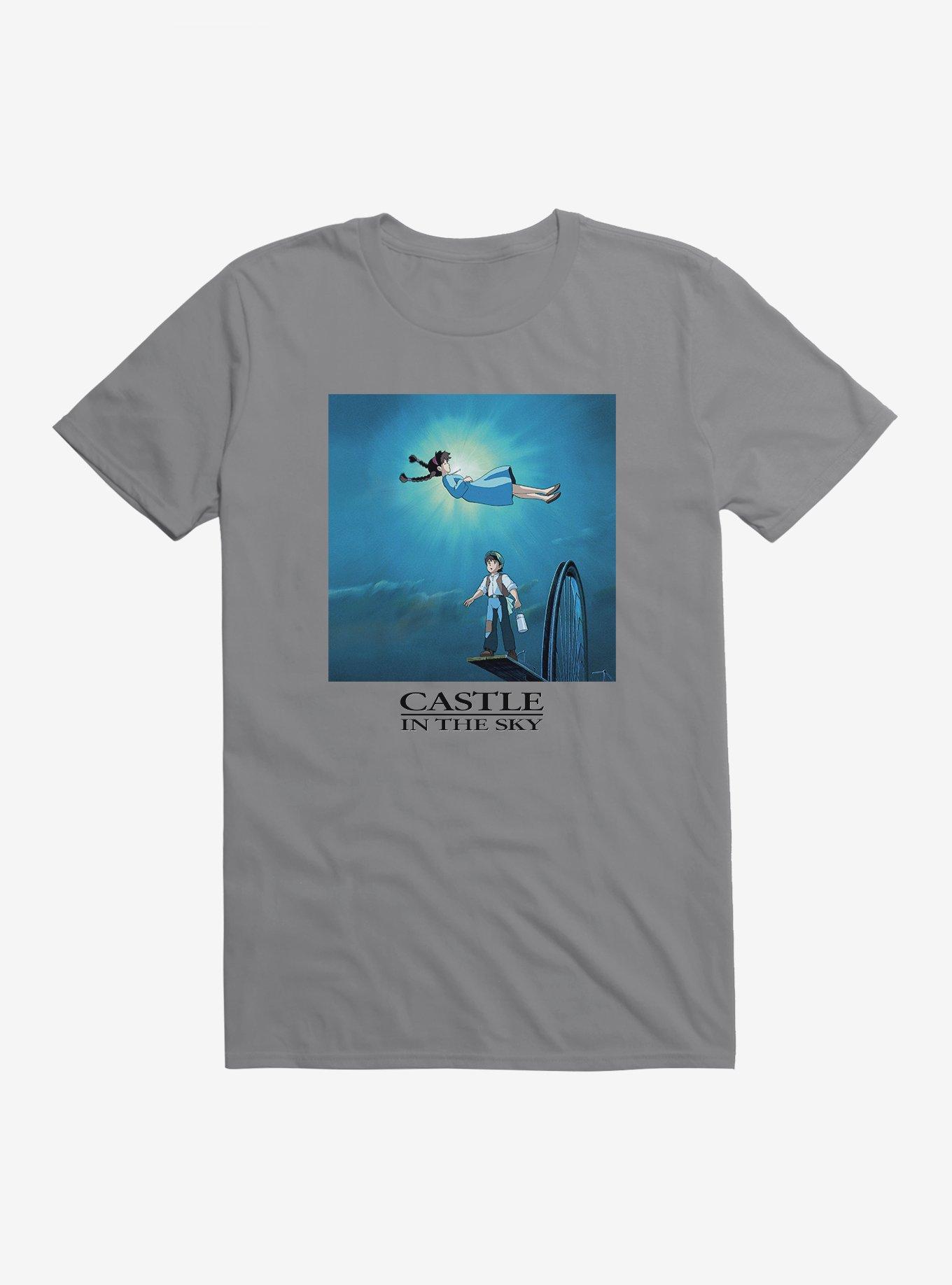 Studio Ghibli Castle In The Sky Poster Art T-Shirt, STORM GREY, hi-res