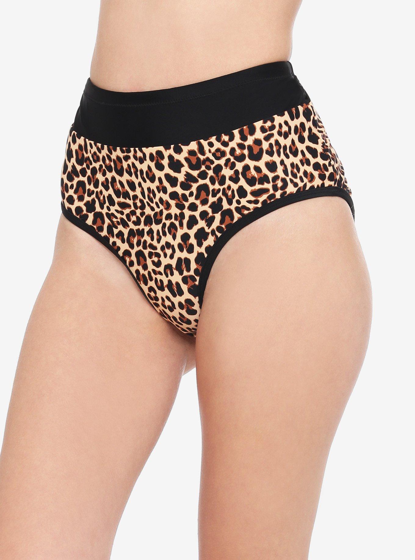 Leopard High-Waisted Swim Bottoms, MULTI, hi-res
