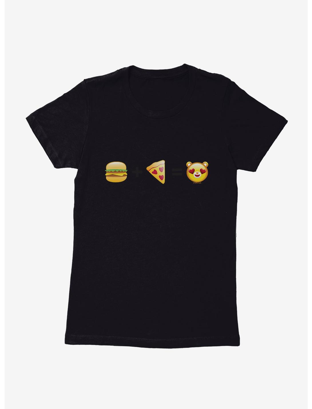 Care Bears Burger And Pizza Equals Womens T-Shirt, BLACK, hi-res