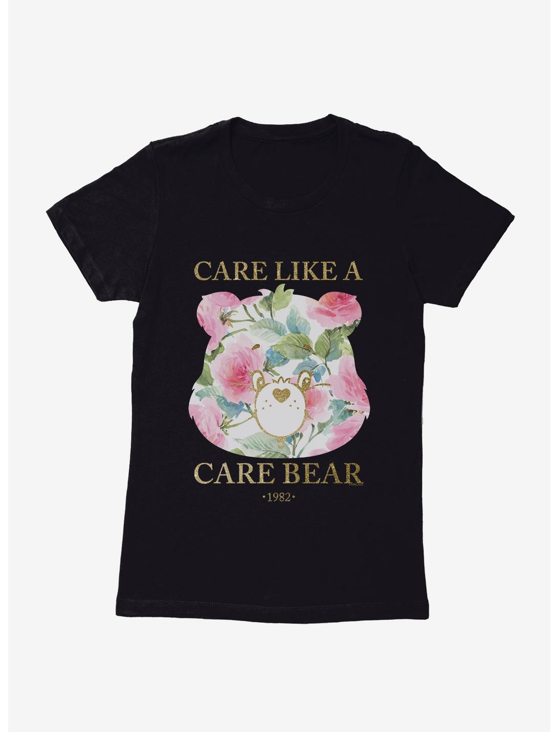 Care Bears Care Like A Care Bear Floral Womens T-Shirt, BLACK, hi-res