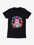 Care Bears Cheer Bear Floral Womens T-Shirt, BLACK, hi-res