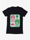 Care Bears Cartoon Luck Love Icons Womens T-Shirt, BLACK, hi-res