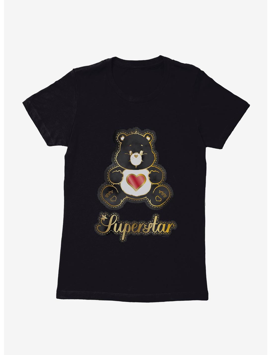 Care Bears Superstar Gold Script Womens T-Shirt, BLACK, hi-res