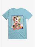 DC Comics Birds Of Prey Harley Quinn Kiss Face Turquoise T-Shirt, TURQUOISE, hi-res