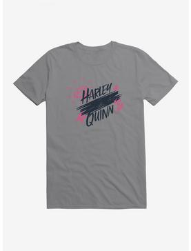 DC Comics Birds Of Prey Harley Quinn Scratched Logo T-Shirt, STORM GREY, hi-res
