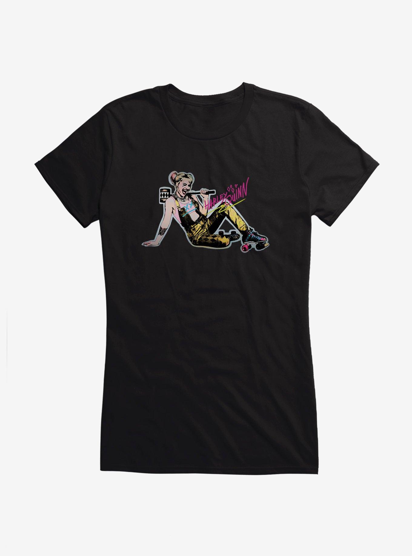 Dc Comics Birds Of Prey Harley Quinn Hammer Pose Girls T Shirt Hot Topic 