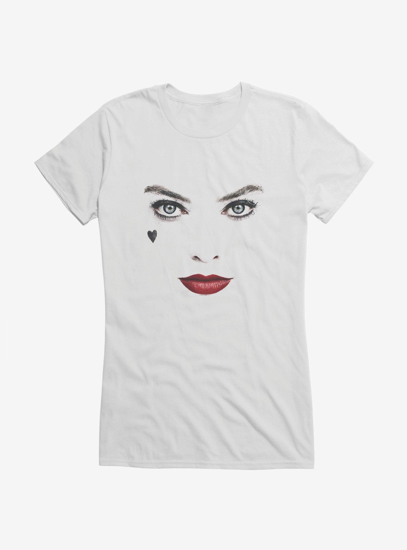 DC Comics Birds Of Prey Harley Quinn Face Girls T-Shirt, WHITE, hi-res