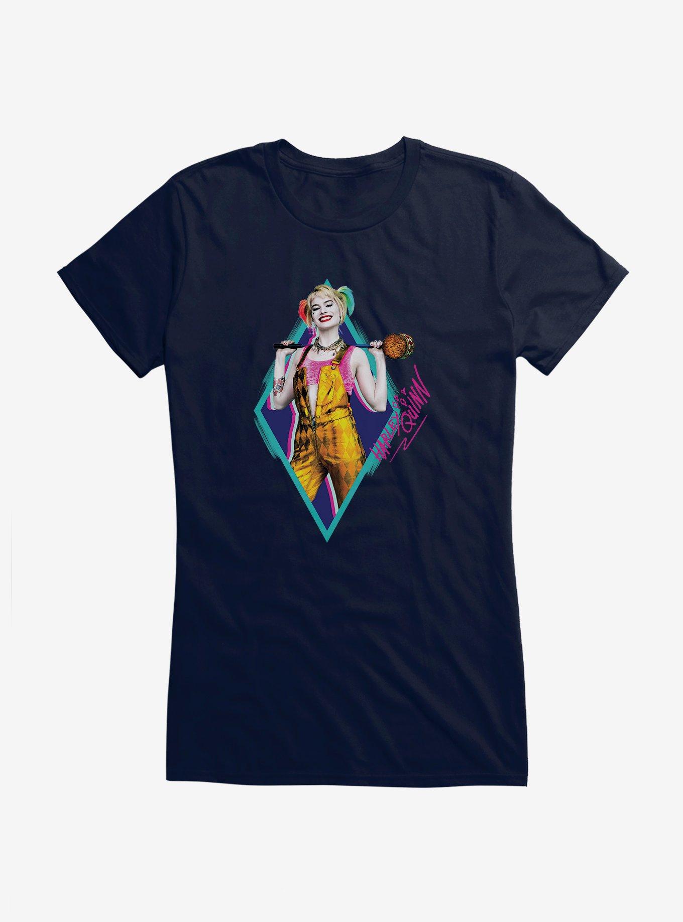 DC Comics Birds Of Prey Harley Quinn Neon Diamond Autograph Girls T-Shirt, , hi-res