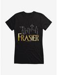 Frasier Gold Logo Outline Girls T-Shirt, BLACK, hi-res