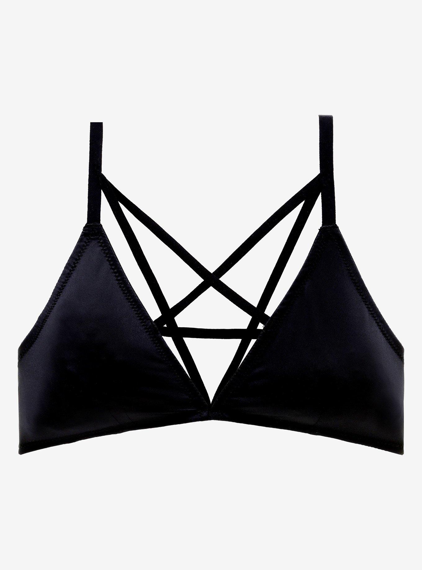 Strappy Pentagram Black Bra