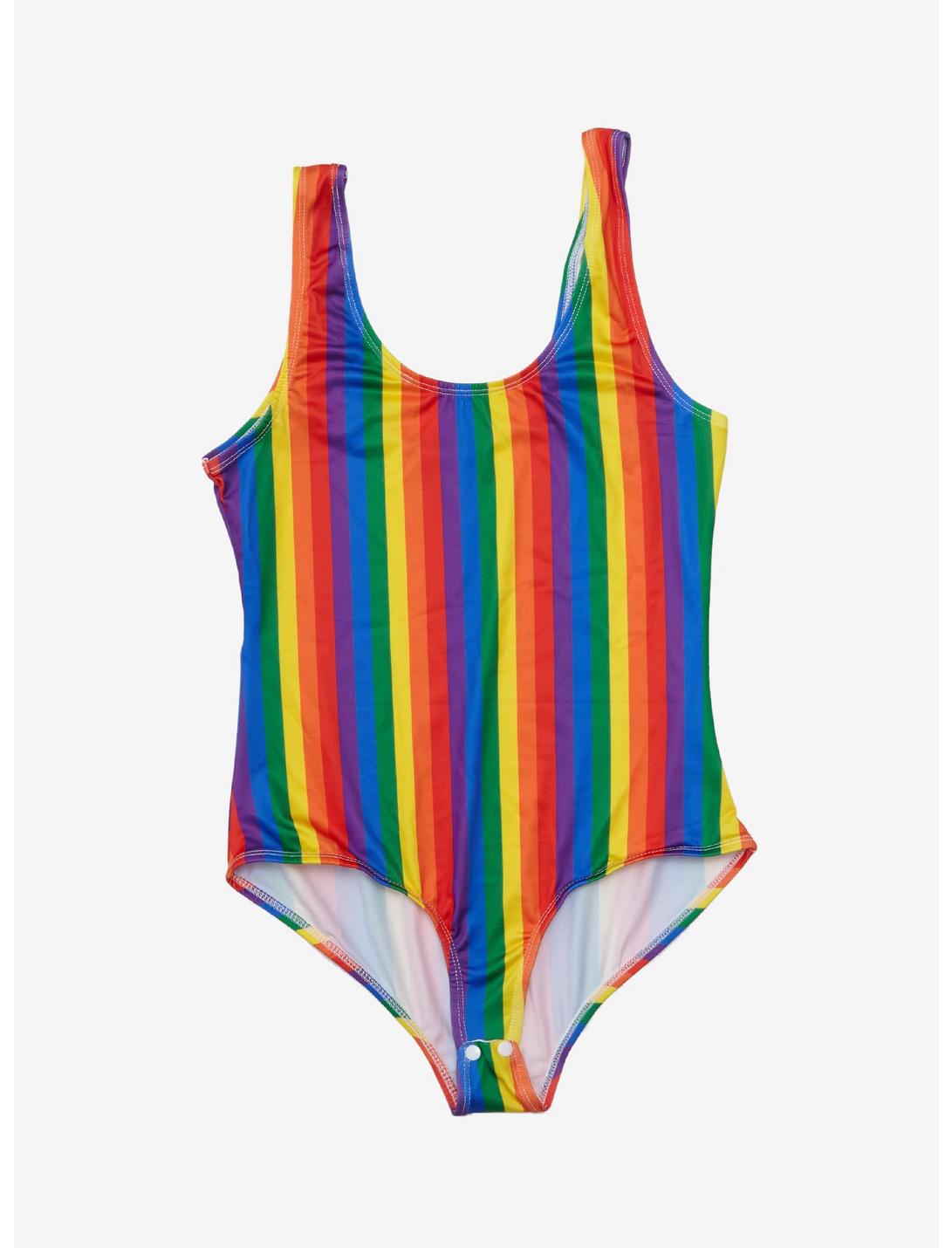 Rainbow Stripe Bodysuit, MULTI, hi-res
