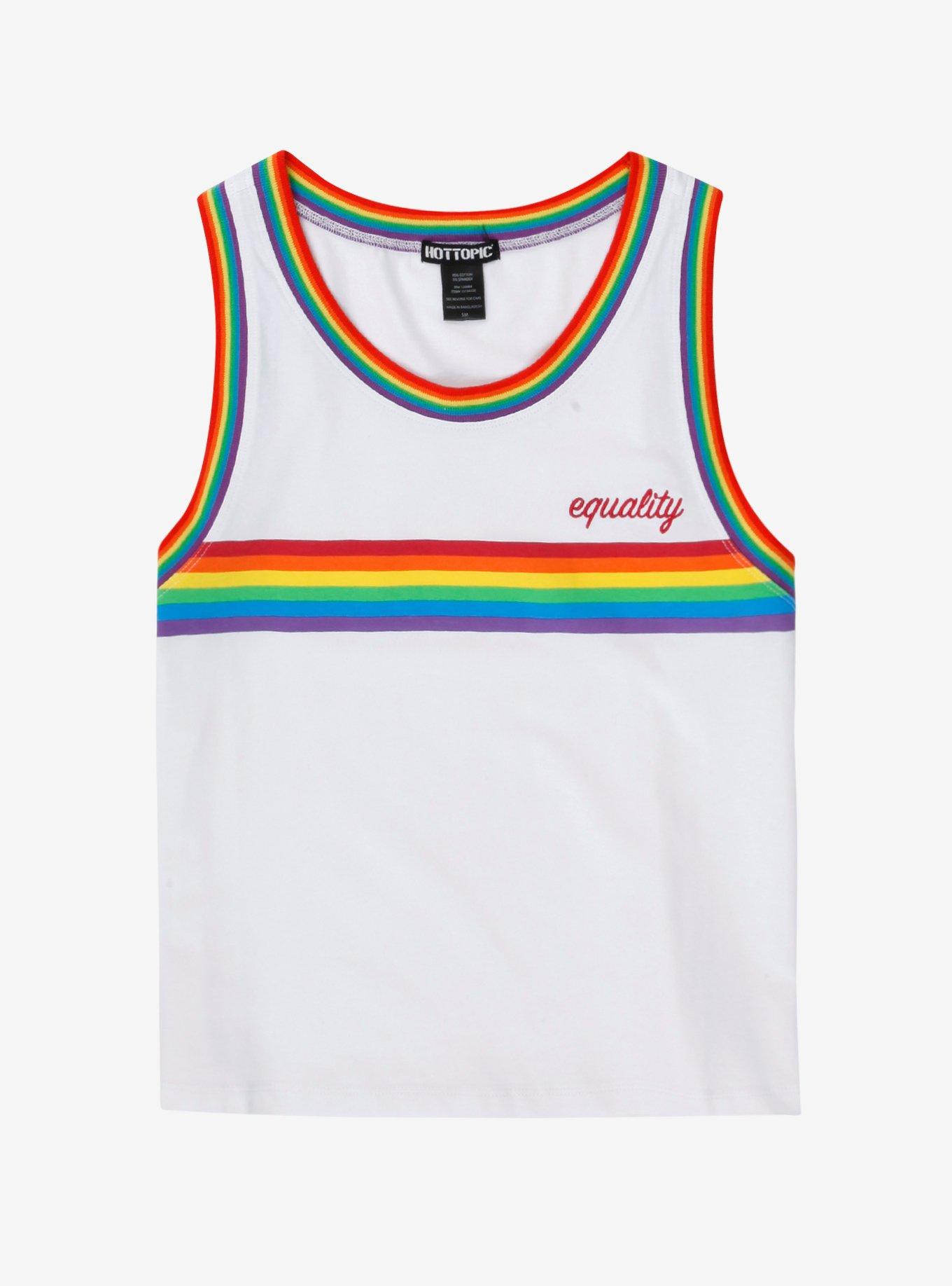 Equality Rainbow Stripe Girls Tank Top, RAINBOW, hi-res