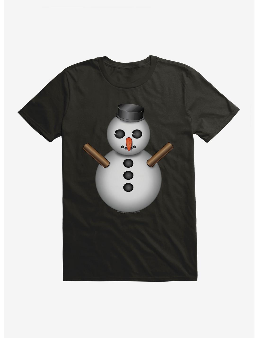 Emoji Holiday Icons Snowman T-Shirt, BLACK, hi-res