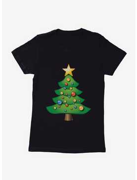 Emoji Holiday Icons Decorated Tree Womens T-Shirt, , hi-res