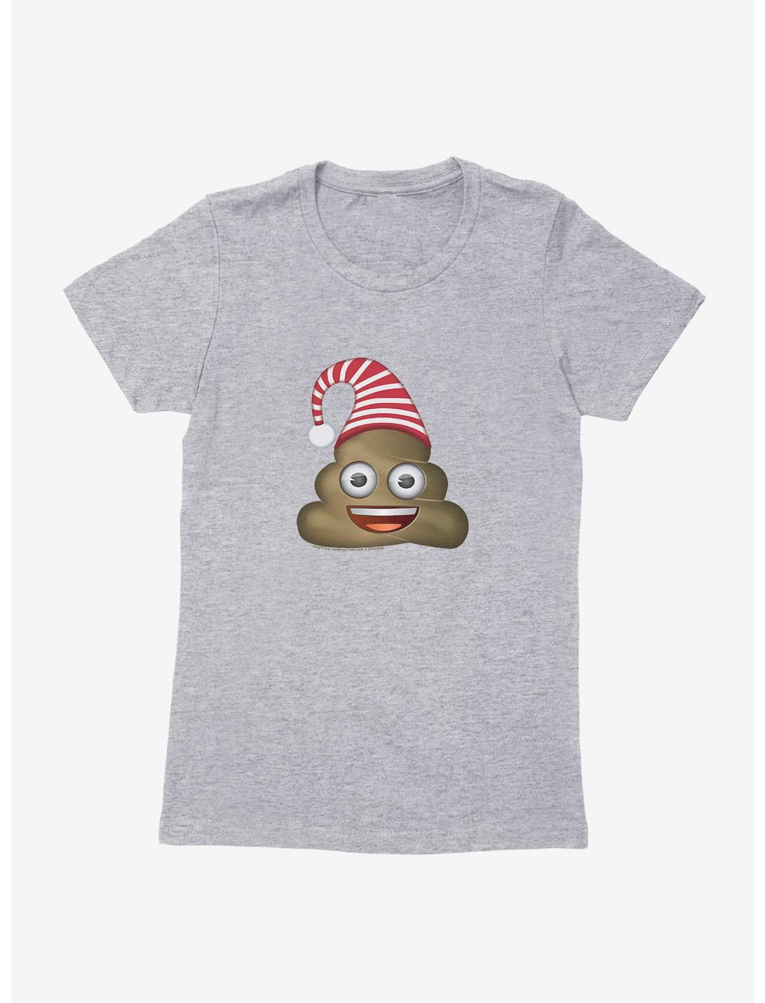 Emoji Holiday Icons Poop Striped Hat Womens T-Shirt, HEATHER, hi-res
