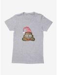 Emoji Holiday Icons Poop Striped Hat Womens T-Shirt, HEATHER, hi-res