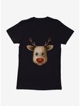 Emoji Holiday Icons Reindeer Womens T-Shirt, BLACK, hi-res